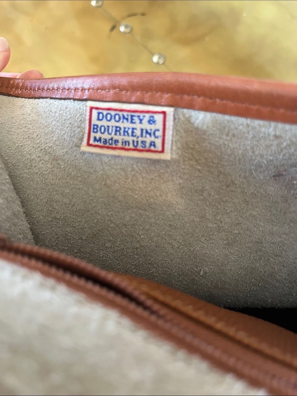 Dooney & Bourke Top-Handle White and Brown Leather Satchel Handbag - Picture 7 of 8